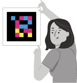 ilustración persona instalando sus códigos navilens