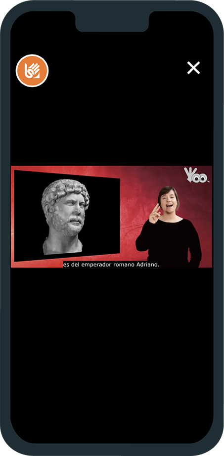 smartphone mostrando contenido en lengua de signos